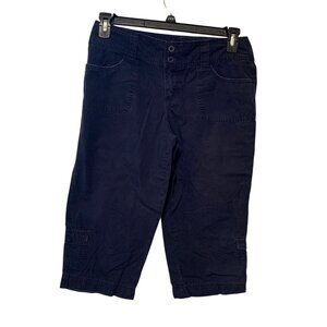So Womens Juniors Size 11 Navy Blue Capri Cropped Pants Cargo Casual Chino